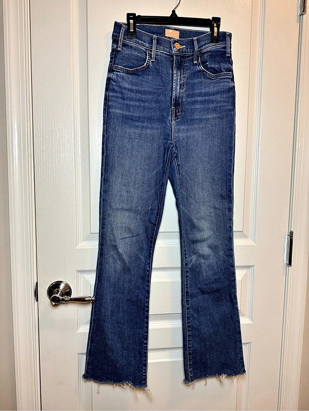 MOTHER The Hustler Ankle Fray Jeans Size 26 Healing Jar High Rise Flare
